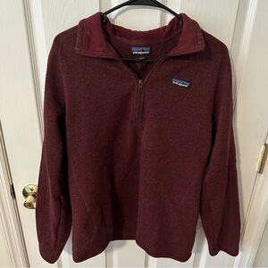 Patagonia Women’s Burgundy Quarter Zip Sweater